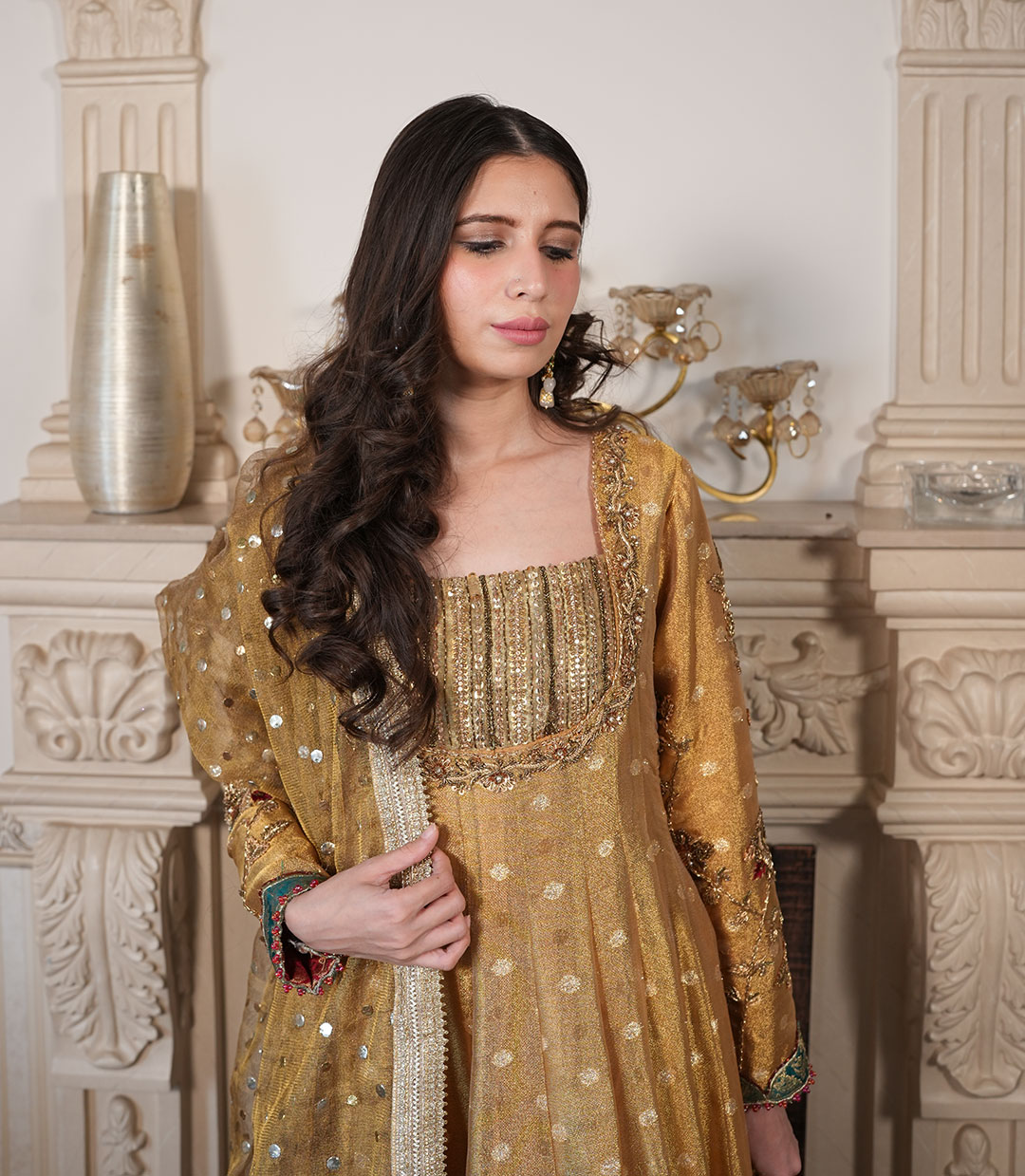 Blush Ivory | 3pcs - Golden Gharara