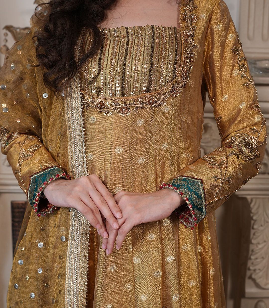 Blush Ivory | 3pcs - Golden Gharara