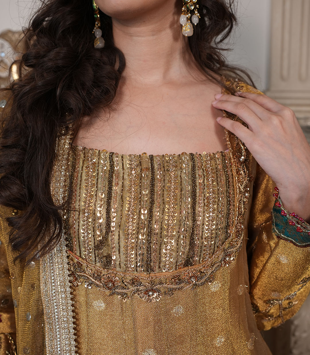 Blush Ivory | 3pcs - Golden Gharara
