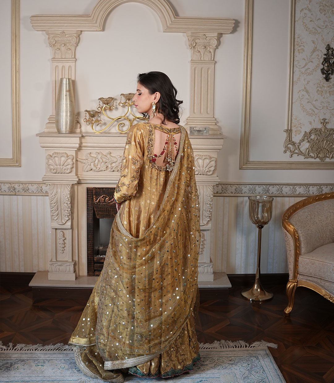 Blush Ivory | 3pcs - Golden Gharara